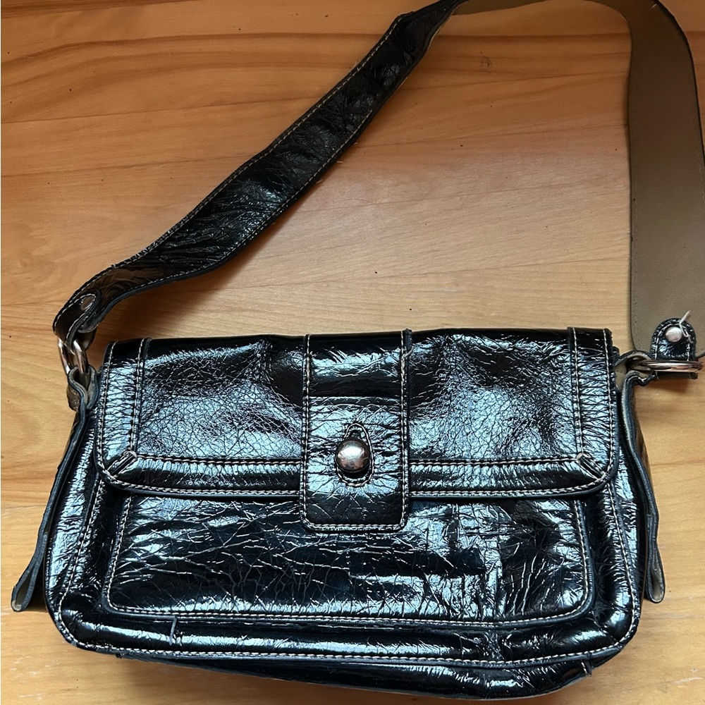 Black Leather Shoulder Bag